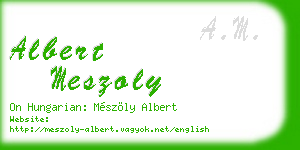 albert meszoly business card